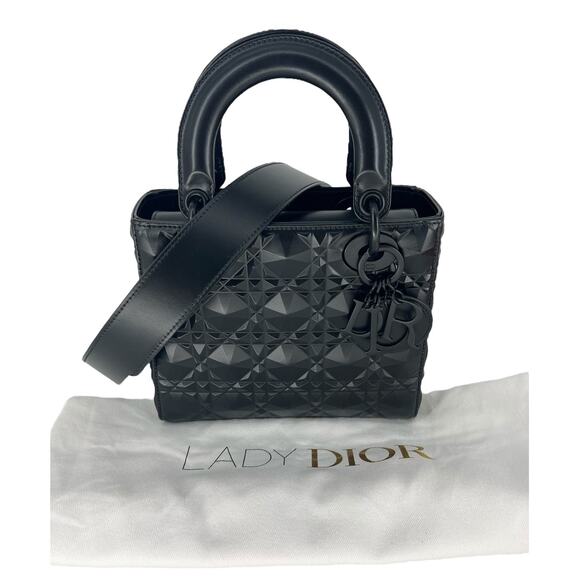 Dior My ABCDior Lady Dior Bag Diamond Motif Cannage Calfskin Small - Black - Picture 5 of 16